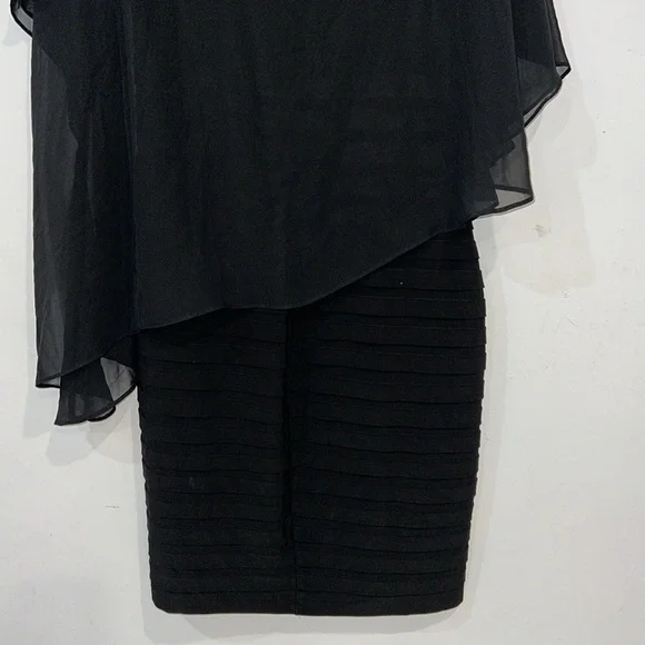 Adrianna Papell Black Tiered Bolero Dress Size 12 - Picture 10 of 11